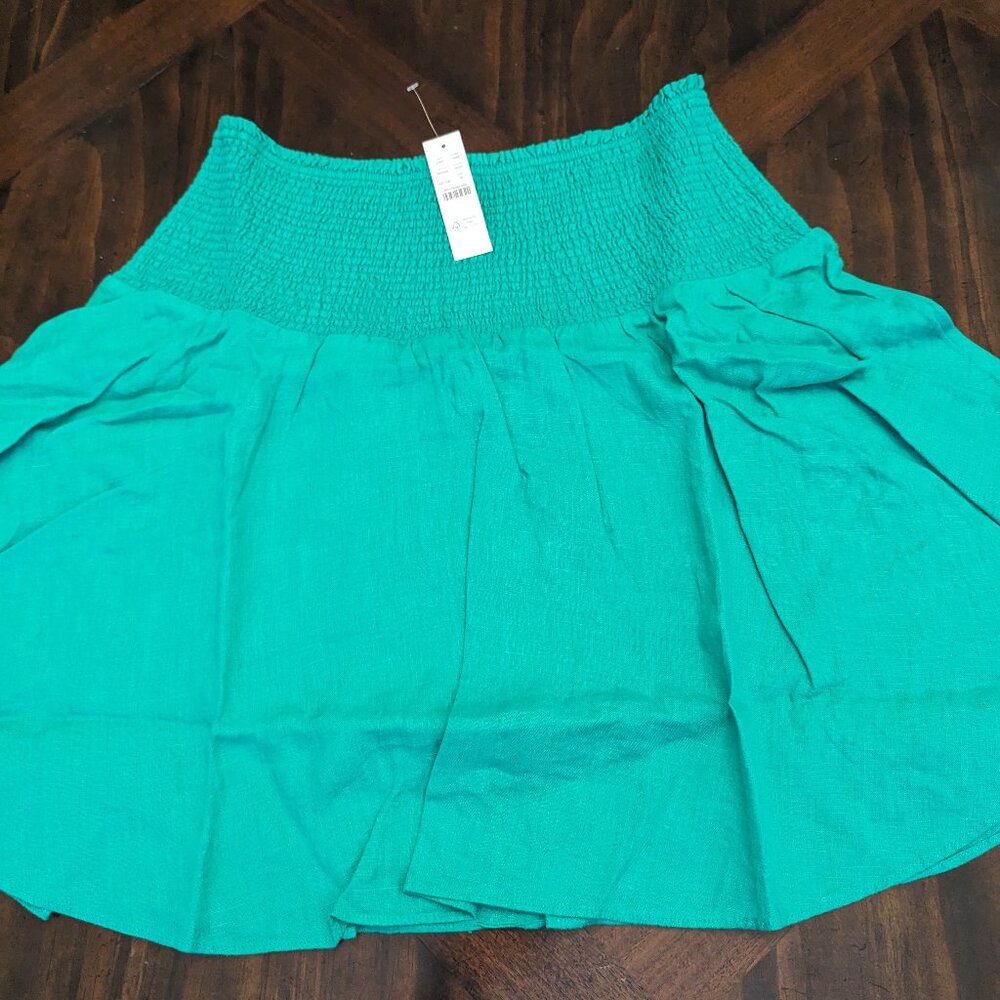 J.Crew Smocked-waist Linen Mini Skirt - Picture 5 of 6